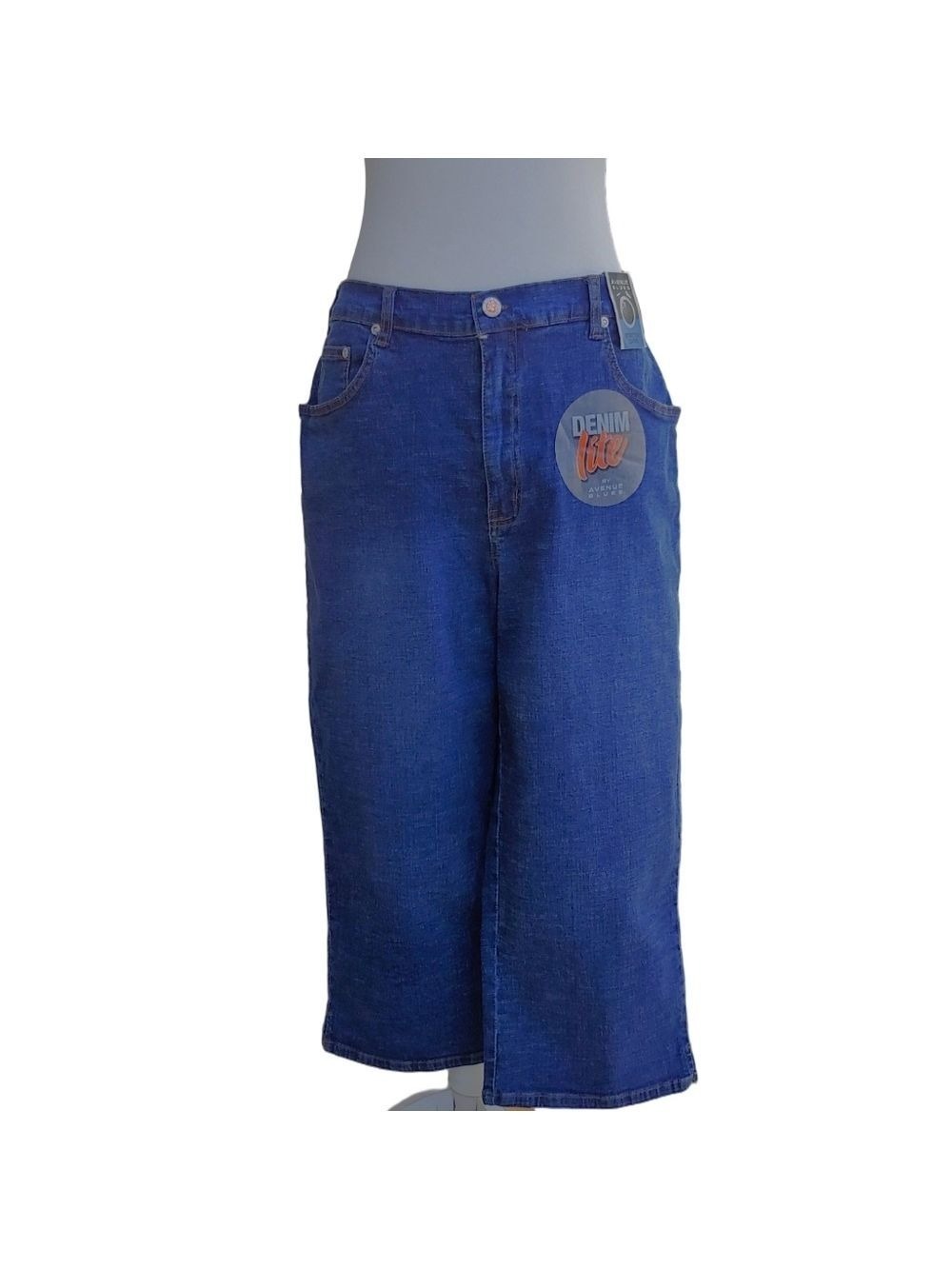 Avenue Blues Stretch Women's Blue Denim Capri Jeans Size 16 New NWT